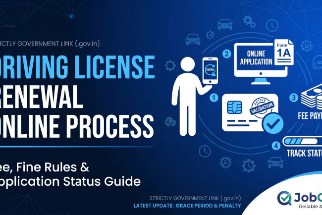 Driving License Renewal Online Process 2026: Fee, Fine Rules & Application Status | JobGati