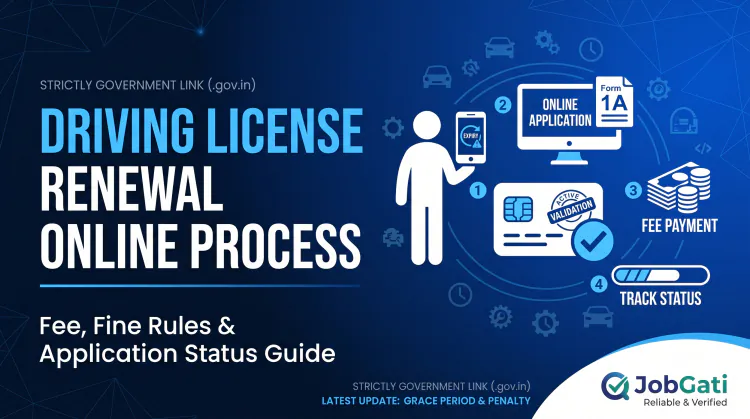 Driving License Renewal Online Process 2026: Fee, Fine Rules & Application Status | JobGati