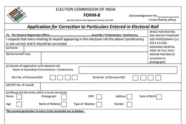Voter ID Correction Online: Naya Form 8 Process | JobGati