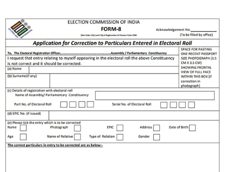 Voter ID Correction Online: Naya Form 8 Process | JobGati