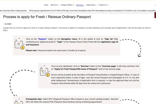 Passport Seva: Apply for Ordinary Passport Online