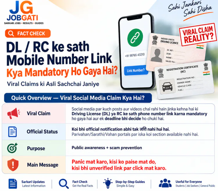 DL RC Mobile Linking Fake Claim: Viral Scam Alert | JobGati