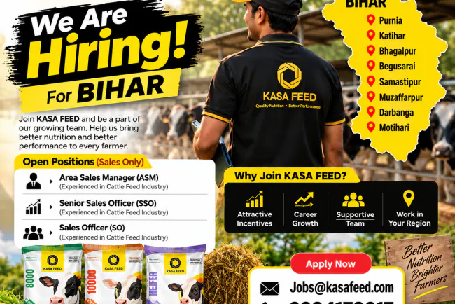KASA Feed Hiring Bihar 2026: Area Sales Manager, Senior Sales Officer, Sales Officer Vacancies