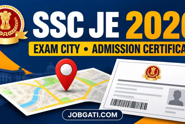 SSC JE 2026 Exam City and Admission Certificate Notice: Paper-I